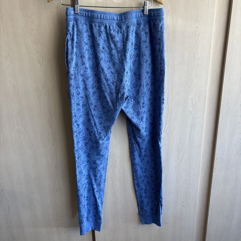 Disney Parks Authentic Lilo and Stitch Joggers ADULT Small Blue Pants Pajamas - Picture 7 of 8